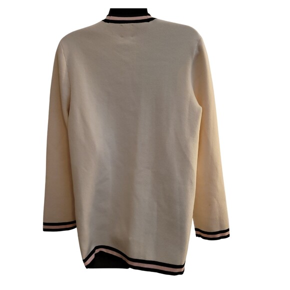 Anne Klein Cream/Off White Striped Long Sleeve Button Down Blouse Size Medium - Picture 2 of 2